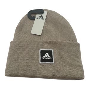 Adidas‎ Men's Wide Cuff Folded Knit Beanie Hat Wonder Beige/Black One Size NWT